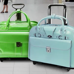 McKlein USA Lakewood or Roseville Genuine Leather 2-in-1 Wheeled Briefcase-Style Detachable Laptop Bag – Assorted Colors